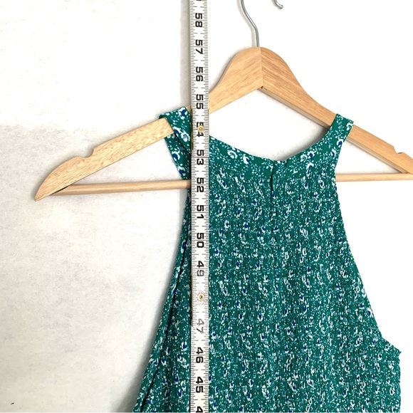 Loft Floral Smocked Crisscross Back Jumpsuit Green White Floral Print Size 6 - Picture 6 of 12